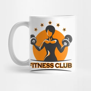 Fitness Emblem with Athletic Girl Mug